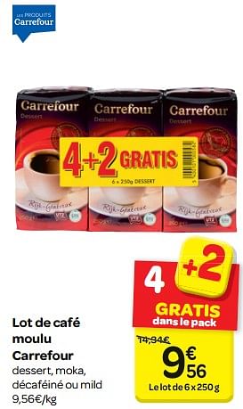 Promotions Lot de café moulu carrefour - Produit maison - Carrefour  - Valide de 16/05/2018 à 28/05/2018 chez Carrefour