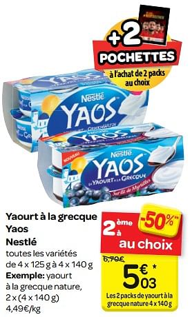 Promotions Nestlé yaourt à la grecque nature - Nestlé - Valide de 16/05/2018 à 28/05/2018 chez Carrefour