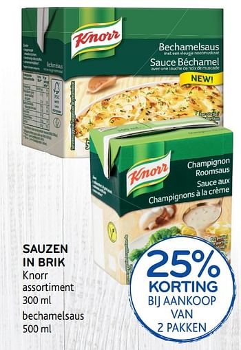 Promotions Sauzen in brik - Knorr - Valide de 23/05/2018 à 05/06/2018 chez Alvo