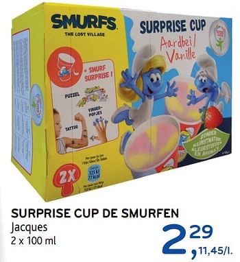 Promotions Surprise cup de smurfen - Jacques - Valide de 23/05/2018 à 05/06/2018 chez Alvo