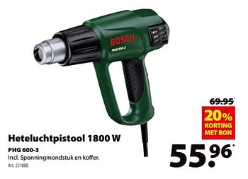 Promotions Bosch heteluchtpistool 1800w phg 600-3 - Bosch - Valide de 23/05/2018 à 11/06/2018 chez Gamma