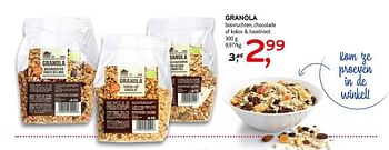 Promoties Granola bosvruchten, chocolade of kokos + hazelnoot - Nutridia - Geldig van 16/05/2018 tot 29/05/2018 bij C&B