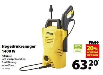 Promoties Kärcher hogedrukreiniger 1400 w k2 basic - Kärcher - Geldig van 23/05/2018 tot 11/06/2018 bij Gamma