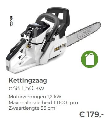 Promoties Alpina kettingzaag c38 1.50 kw - Alpina - Geldig van 20/05/2018 tot 30/06/2018 bij Multi Bazar