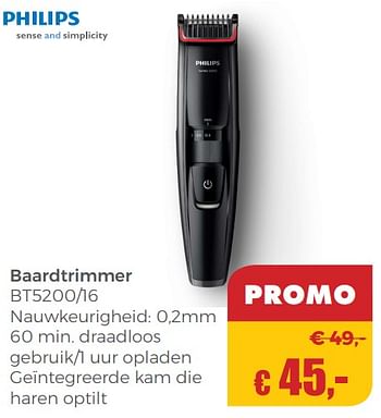 Promoties Philips baardtrimmer bt5200-16 - Philips - Geldig van 20/05/2018 tot 30/06/2018 bij Multi Bazar