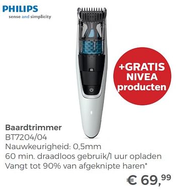 Promoties Philips baardtrimmer bt7204-04 - Philips - Geldig van 20/05/2018 tot 30/06/2018 bij Multi Bazar