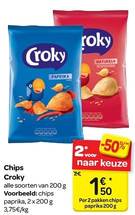 Promoties Chips croky - Croky - Geldig van 16/05/2018 tot 28/05/2018 bij Carrefour