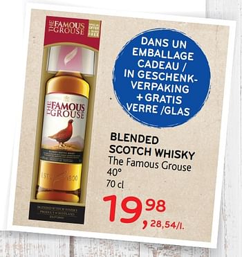Promotions Blended scotch whisky the famous grouse - The Famous Grouse - Valide de 23/05/2018 à 05/06/2018 chez Alvo