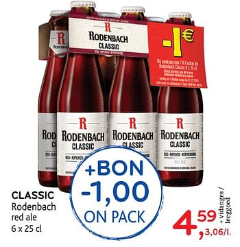 Promoties Classic rodenbach red ale - Rodenbach - Geldig van 23/05/2018 tot 05/06/2018 bij Alvo