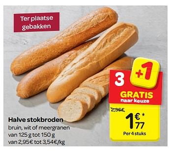 Promoties Halve stokbroden - Huismerk - Carrefour  - Geldig van 16/05/2018 tot 21/05/2018 bij Carrefour