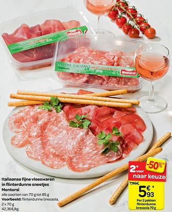 Promotions Italiaanse fijne vleeswaren in flinterdunne sneetjes montorsi - Montorsi - Valide de 16/05/2018 à 28/05/2018 chez Carrefour