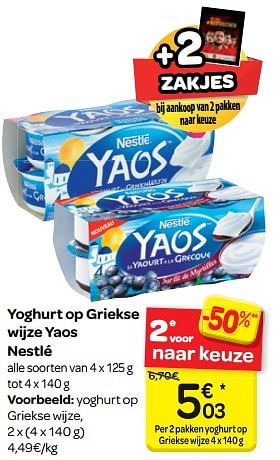 Promoties Yoghurt op griekse wijze yaos nestlé - Nestlé - Geldig van 16/05/2018 tot 28/05/2018 bij Carrefour