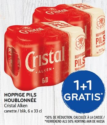 Promoties Hoppige pils houblonnée - Cristal - Geldig van 23/05/2018 tot 05/06/2018 bij Alvo