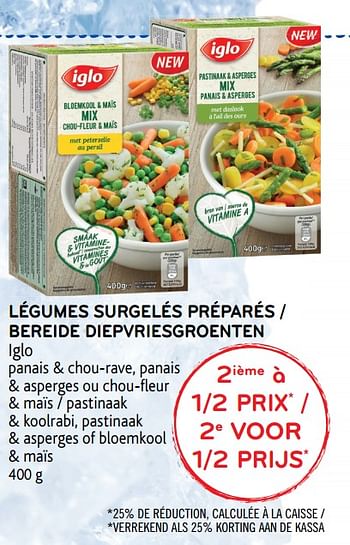 Promotions Légumes surgelés préparés - Iglo - Valide de 23/05/2018 à 05/06/2018 chez Alvo
