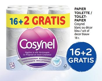 Promotions Papier toilette - Cosynel - Valide de 23/05/2018 à 05/06/2018 chez Alvo