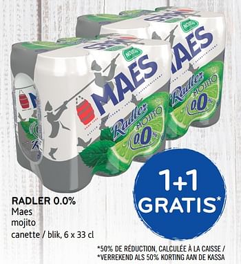 Promoties Radler 0.0% maes mojito - Maes - Geldig van 23/05/2018 tot 05/06/2018 bij Alvo