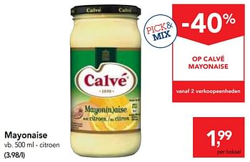Promotions Calvé mayonaise citroen - Calve - Valide de 23/05/2018 à 05/06/2018 chez Makro
