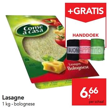 Promoties Lasagne bolognese - Come a Casa - Geldig van 23/05/2018 tot 05/06/2018 bij Makro