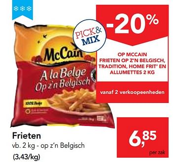 Promotions Mccain frieten op z`n belgisch - Mc Cain - Valide de 23/05/2018 à 05/06/2018 chez Makro