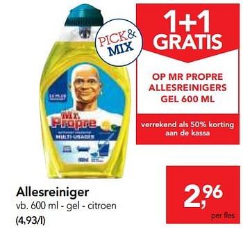 Promoties Mr propre gel - citroen - Mr. Propre - Geldig van 23/05/2018 tot 05/06/2018 bij Makro