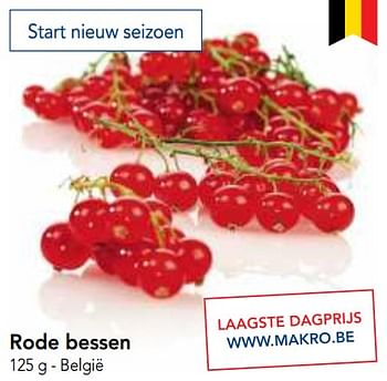 Promotions Rode bessen - Produit maison - Makro - Valide de 23/05/2018 à 05/06/2018 chez Makro
