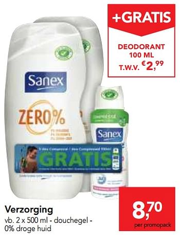 Promoties Sanex douchegel - droge huid - Sanex - Geldig van 23/05/2018 tot 05/06/2018 bij Makro