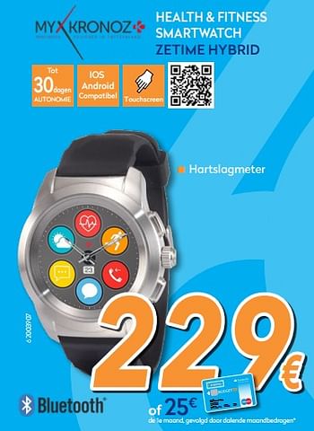 Promoties Mykronoz health + fitness smartwatch zetime hybrid - MyKronoz - Geldig van 25/05/2018 tot 24/06/2018 bij Krefel