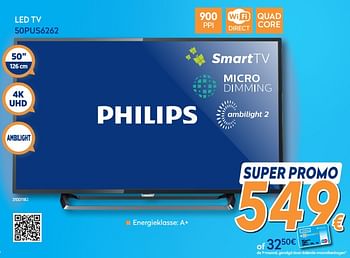 Promotions Philips led tv 50pus6262 - Philips - Valide de 25/05/2018 à 24/06/2018 chez Krefel