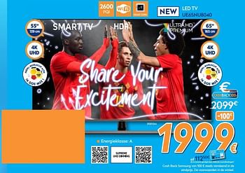 Promoties Samsung led tv ue55nu8040 - Samsung - Geldig van 25/05/2018 tot 24/06/2018 bij Krefel