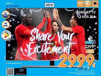Promotions Samsung led tv ue75nu8000 - Samsung - Valide de 25/05/2018 à 24/06/2018 chez Krefel