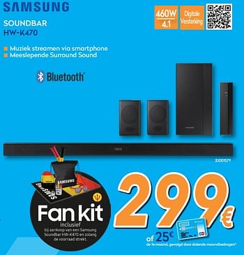 Promoties Samsung soundbar hw-k470 - Samsung - Geldig van 25/05/2018 tot 24/06/2018 bij Krefel