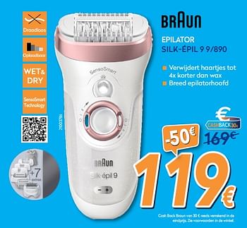 Promotions Braun epilator silk-épil 9 9-890 - Braun - Valide de 25/05/2018 à 24/06/2018 chez Krefel