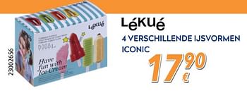 Promoties Lékué 4 verschillende ijsvormen iconic - Lékué - Geldig van 25/05/2018 tot 24/06/2018 bij Krefel
