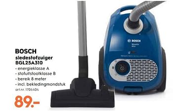 Promoties Bosch sledestofzuiger bgl25a310 - Bosch - Geldig van 16/05/2018 tot 22/05/2018 bij Blokker
