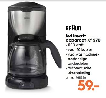 Promotions Braun koffiezetapparaat kf 570 - Braun - Valide de 16/05/2018 à 22/05/2018 chez Blokker