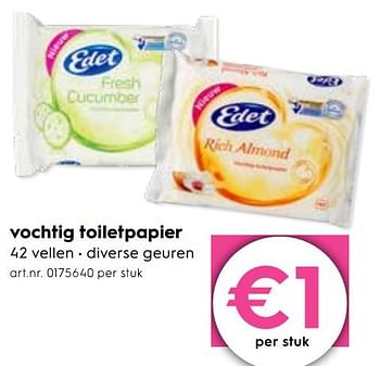 Promoties Edet vochtig toiletpapier - Edet - Geldig van 16/05/2018 tot 22/05/2018 bij Blokker