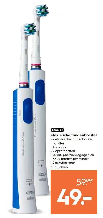 Promoties Elektrische tandenborstels - Oral-B - Geldig van 16/05/2018 tot 22/05/2018 bij Blokker