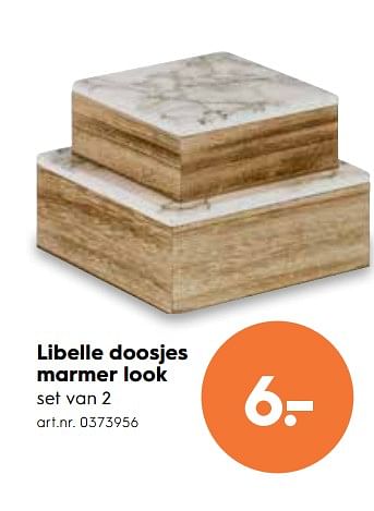 Promoties Libelle doosje marmer look - Libelle - Geldig van 16/05/2018 tot 22/05/2018 bij Blokker