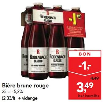 Promotions Bière brune rouge - Rodenbach - Valide de 23/05/2018 à 05/06/2018 chez Makro