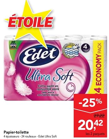 Promoties Papier-toilette - Edet - Geldig van 23/05/2018 tot 05/06/2018 bij Makro