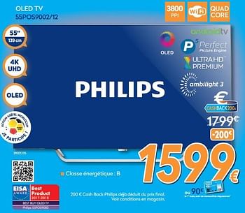 Promoties Philips oled tv 55pos9002-12 - Philips - Geldig van 25/05/2018 tot 24/06/2018 bij Krefel