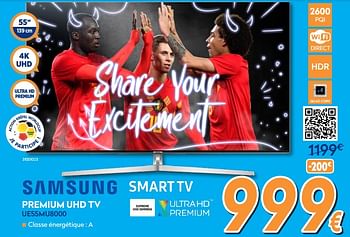 Promotions Samsung premium uhd tv ue55mu8000 - Samsung - Valide de 25/05/2018 à 24/06/2018 chez Krefel