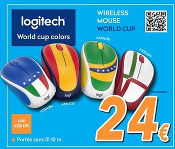 Promoties Logitech wireless mouse world cup - Logitech - Geldig van 25/05/2018 tot 24/06/2018 bij Krefel