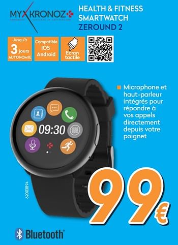 Promotions Mykronoz health + fitness smartwatch zeround 2 - MyKronoz - Valide de 25/05/2018 à 24/06/2018 chez Krefel