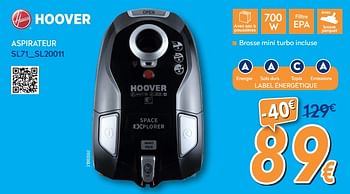 Promoties Hoover aspirateur sl71_sl20011 - Hoover - Geldig van 25/05/2018 tot 24/06/2018 bij Krefel