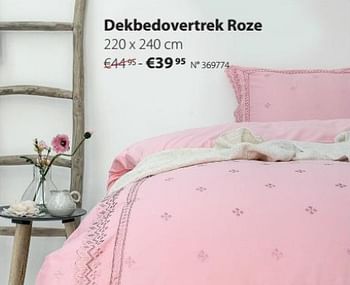 Promoties Dekbedovertrek roze - Huismerk - Unikamp - Geldig van 30/04/2018 tot 27/05/2018 bij Unikamp