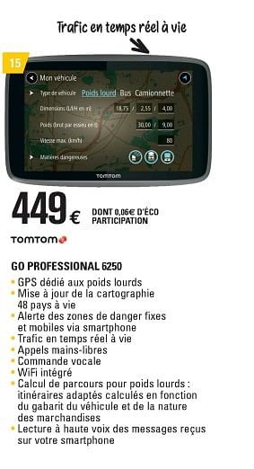 Promotions Tomtom go professional 6250 - TomTom - Valide de 02/05/2018 à 30/03/2019 chez E.Leclerc