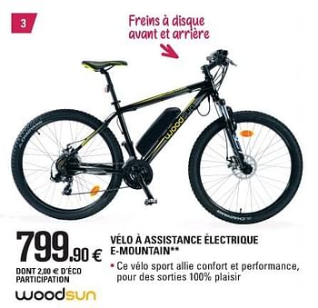 Promoties Woodsun vélo à assistance electrique e-mountain - Woodsun - Geldig van 02/05/2018 tot 30/03/2019 bij E.Leclerc