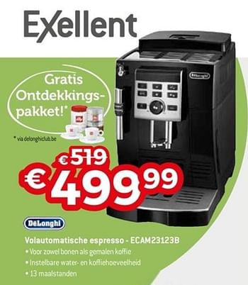 Promoties Delonghi volaumatische espresso ecam23123b - Delonghi - Geldig van 22/04/2018 tot 31/05/2018 bij Exellent