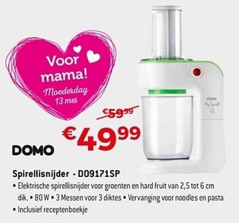 Promoties Domo spirellisnijder do9171sp - Domo - Geldig van 22/04/2018 tot 31/05/2018 bij Exellent
